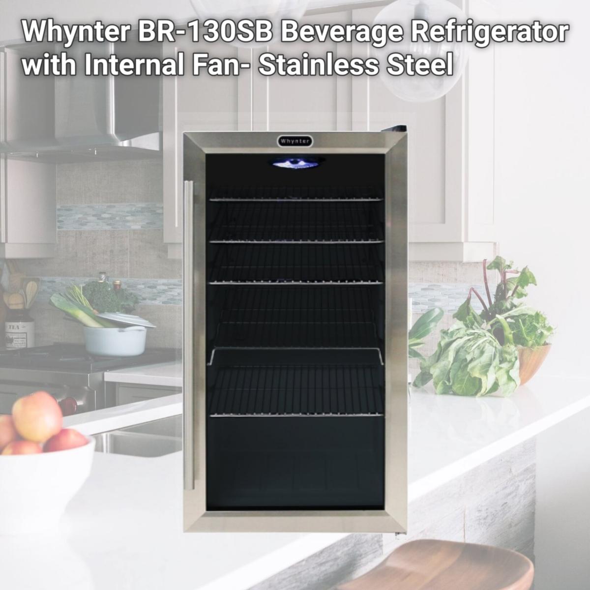 Picture of Whynter BR-130SB Beverage Refrigerator with Internal Fan- Stainless Steel