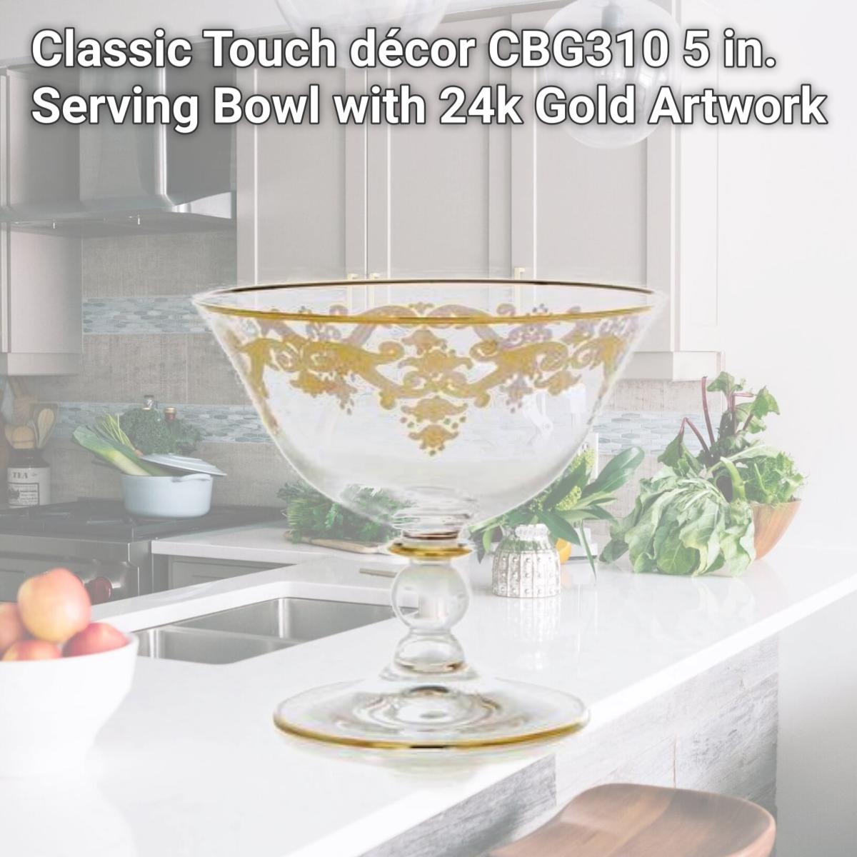 Picture of Classic Touch dTcor CBG310 5 in. Serving Bowl with 24k Gold Artwork