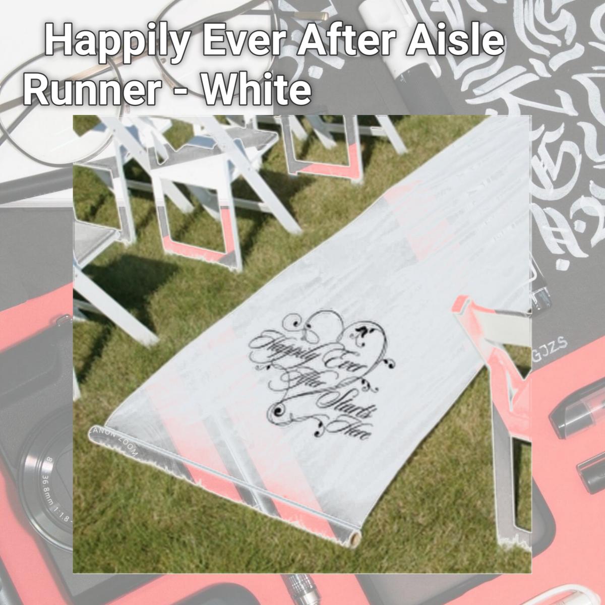 Picture of Hortense b Hewitt 30060 Happily Ever After Aisle Runner - White