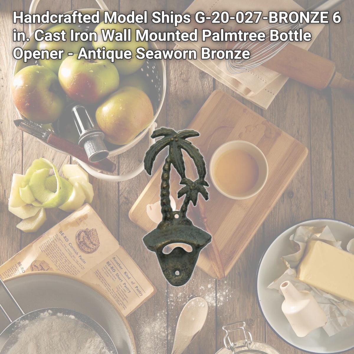 Picture of Handcrafted Model Ships G-20-027-BRONZE 6 in. Cast Iron Wall Mounted Palmtree Bottle Opener - Antique Seaworn Bronze