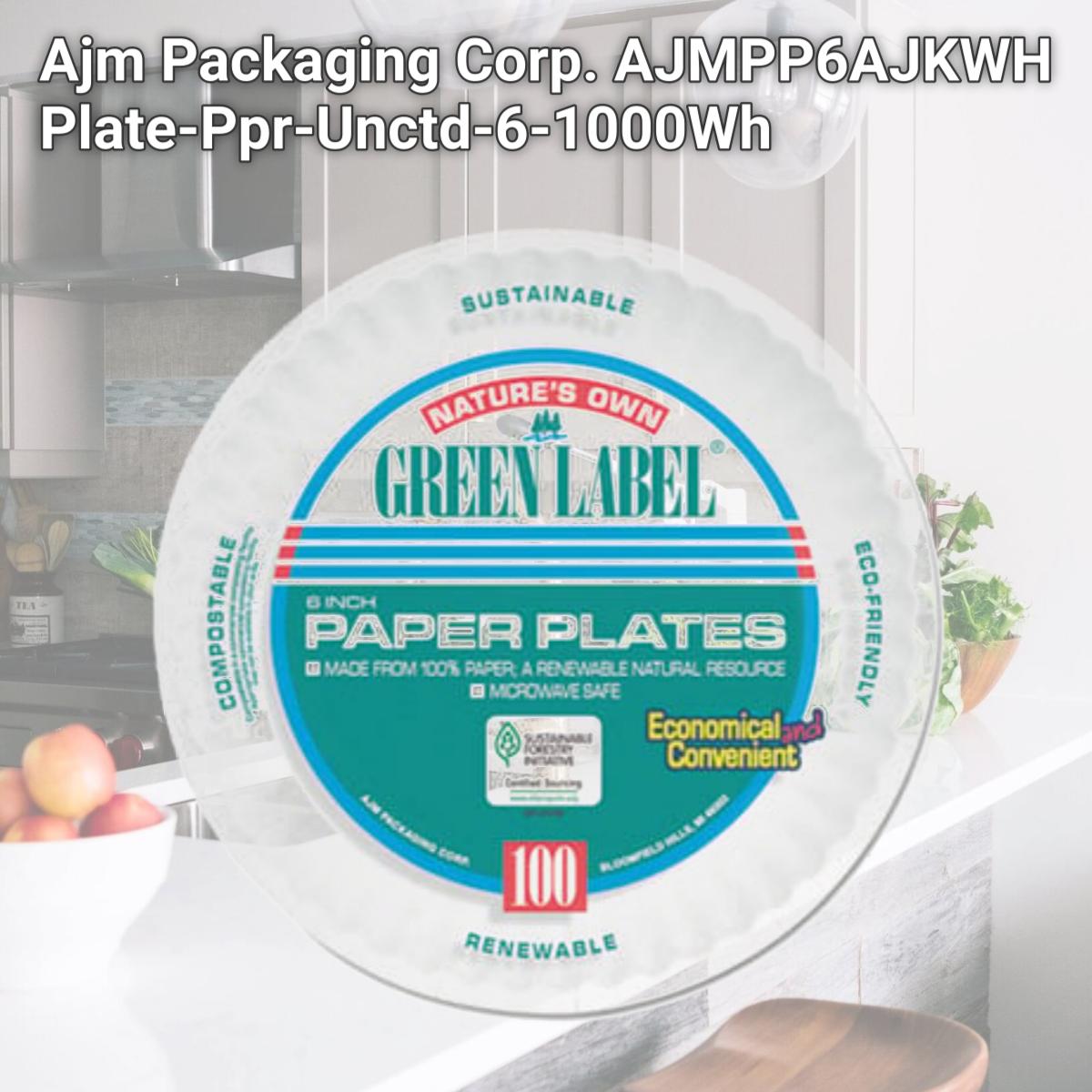 Picture of Ajm Packaging Corp. AJMPP6AJKWH Plate-Ppr-Unctd-6-1000Wh
