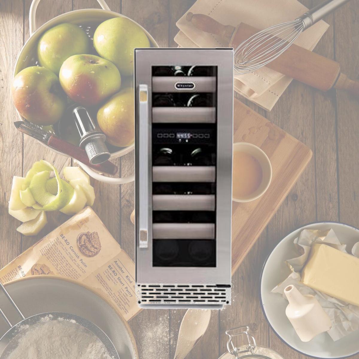 Picture of Whynter Elite 17 Bottle Seamless Stainless Steel Door Dual Zone Built-in Wine Refrigerator