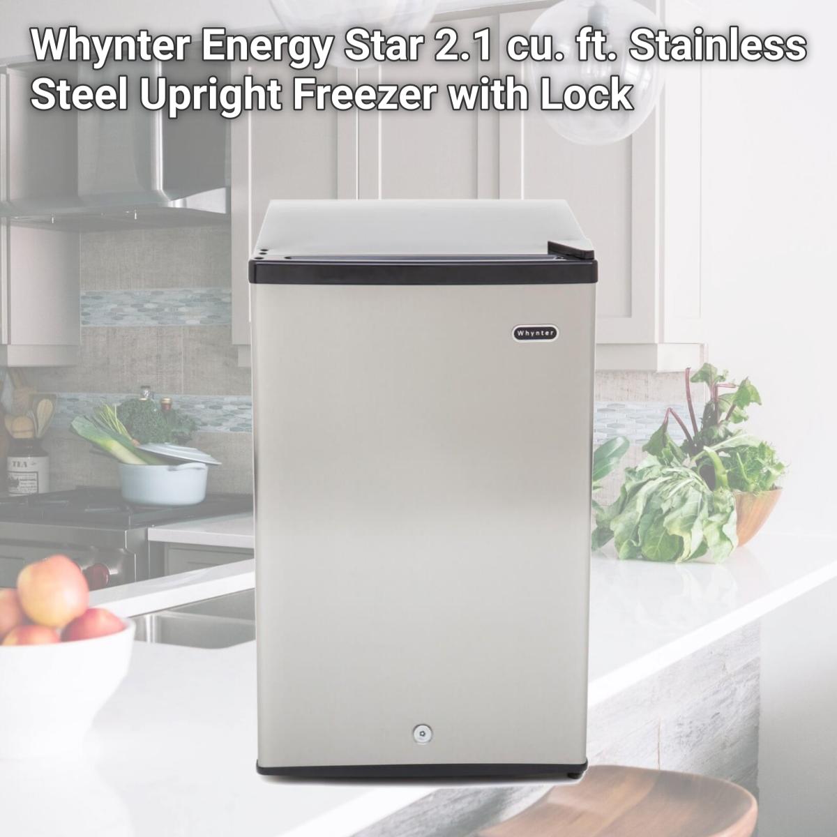 Picture of Whynter Energy Star 2.1 cu. ft. Stainless Steel Upright Freezer with Lock