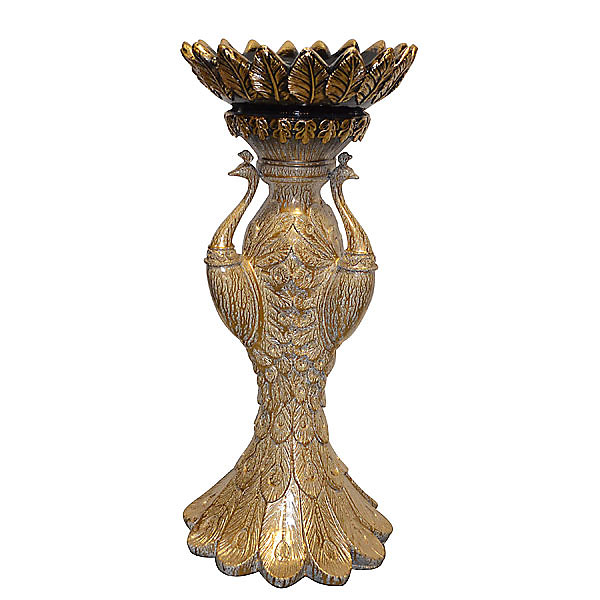 11200518 Golden Drizzle Peacock Vase