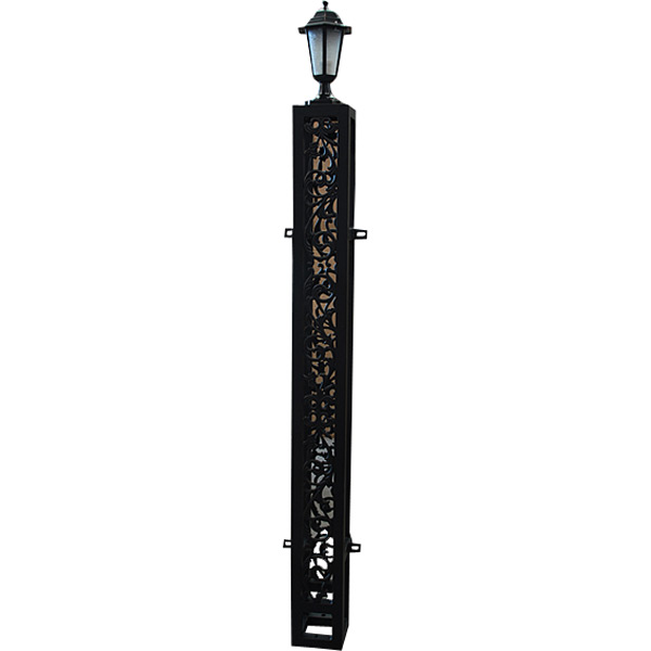 10559393 Bridgeton Moore Large Fence Lantern Post, Black