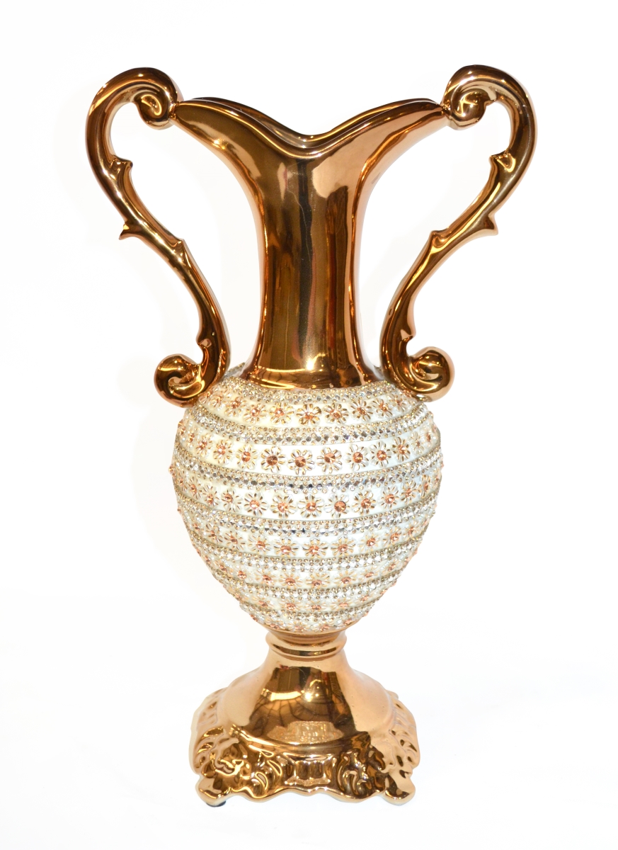 11273354 Amber Floral Trophy Vase, Multi Color