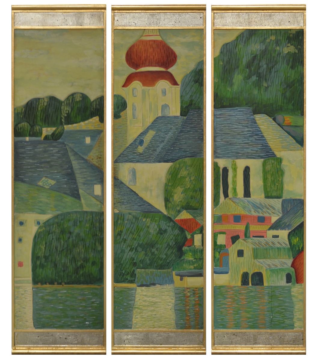 12007681 Van Gogh Series Village Triptec, Multicolor - 60 X 48 X 1.5 In.
