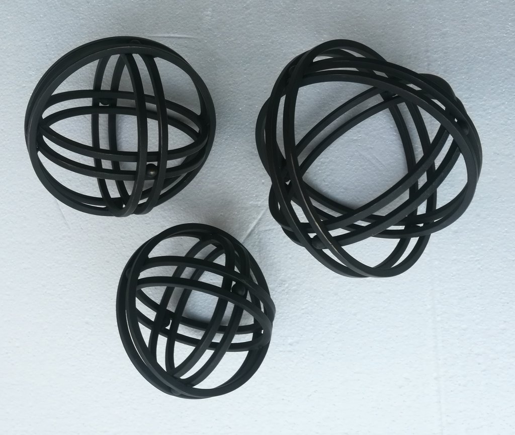 12014160 Metal Decor Orbs, Small - Set Of 3