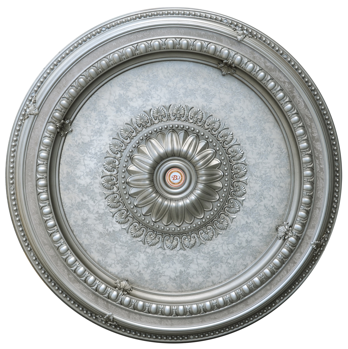 10782959 Antique Silver Round Chandelier Ceiling Medallion, Champagne
