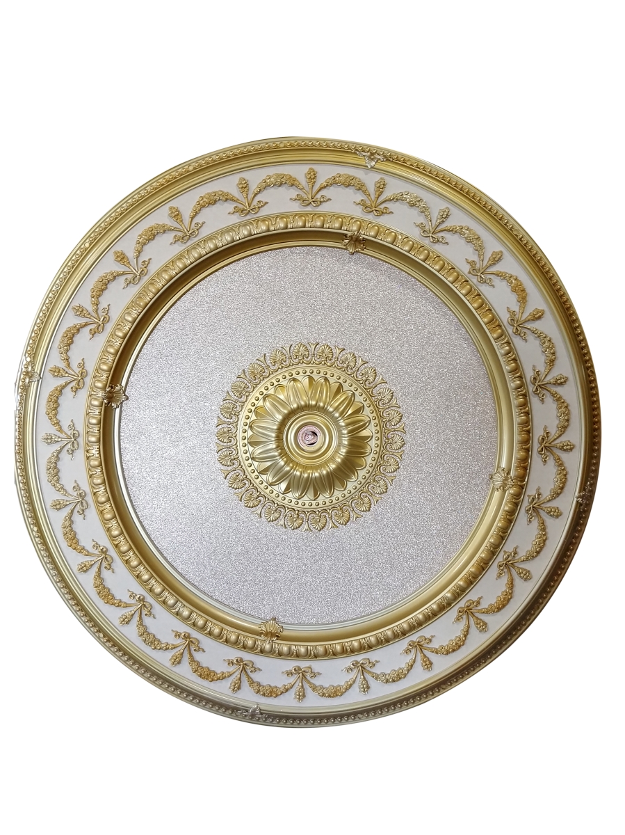12013947 Fiberglass Round Ceiling Medallion, Rose Gold