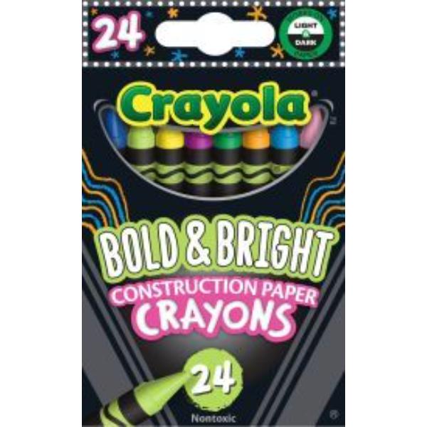 Crayola 52-3463 Construction Paper Crayon Bold & Bright - 24 Set