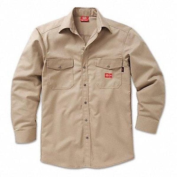 2827KH-4L-0L 7 oz FR Amtex Long Sleeve Snap-Front Shirt, Khaki - 4XL - Long Fit