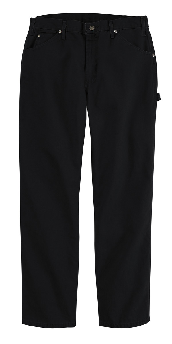 1933BK-34-36 Mens Duck Carpenter Jean Pant, Rinsed Black - 34 in. Waist - 36 in. Inseam