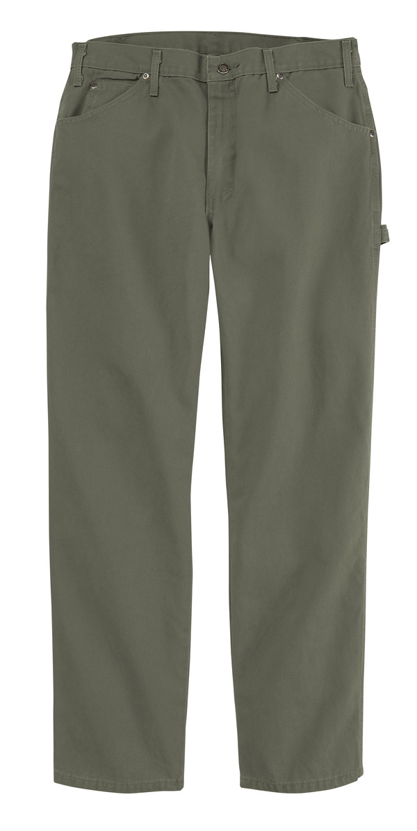1933MS-44-34 Mens Duck Carpenter Jean Pant, Rinsed Moss - 44 in. Waist - 34 in. Inseam