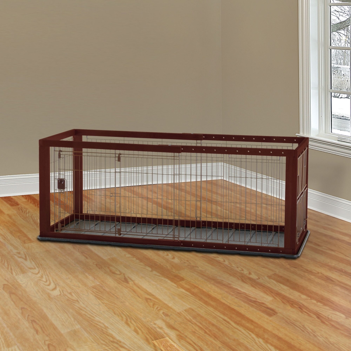 80002 Expandable Pet Cage, Cherry Brown - Small