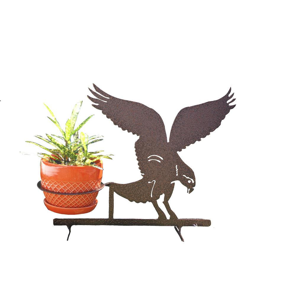 Rsi-la-eagle-bk 3d Metal Lawn Art Planters Eagle - Black