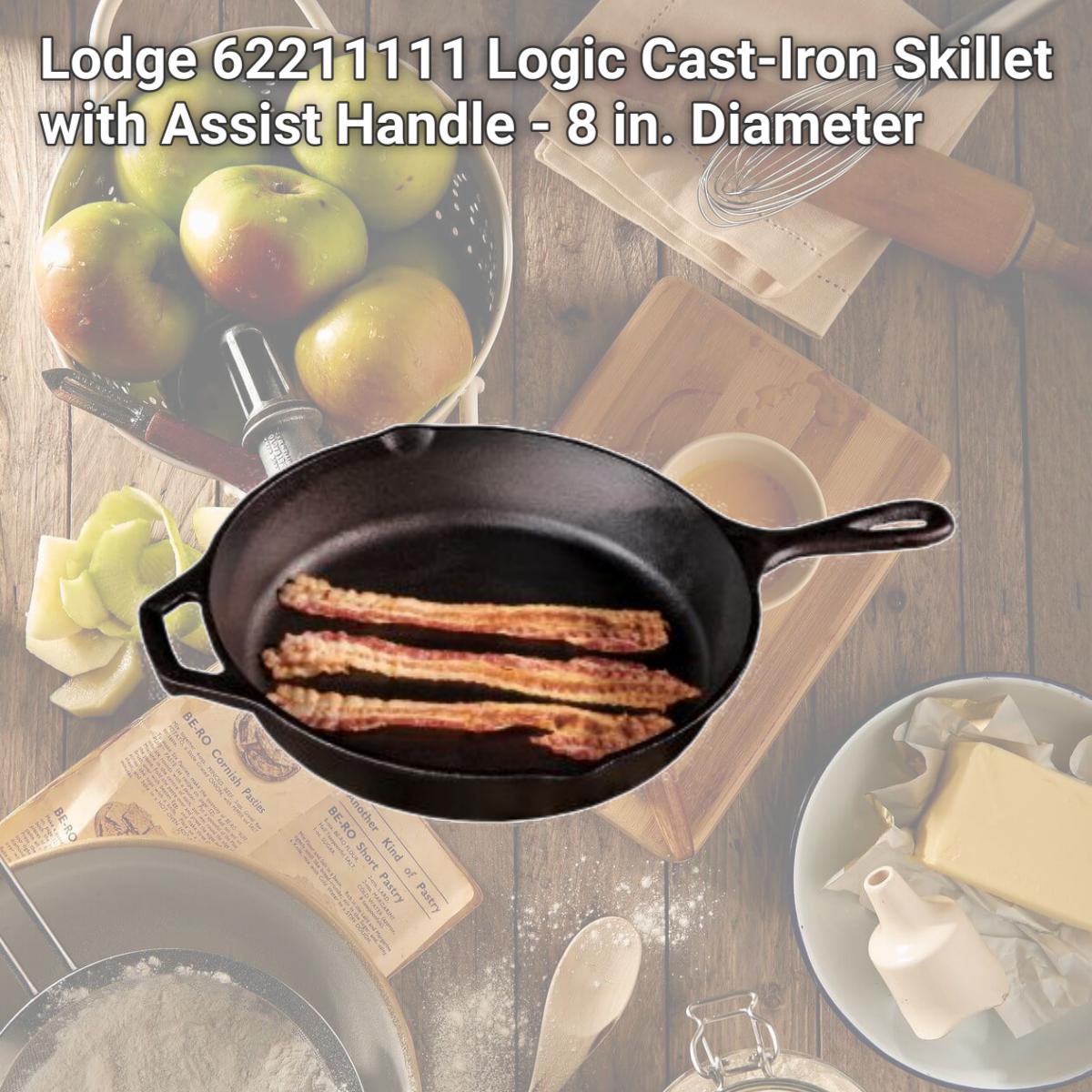 Picture of Lodge 62211111 Logic Cast-Iron Skillet with Assist Handle - 8 in. Diameter