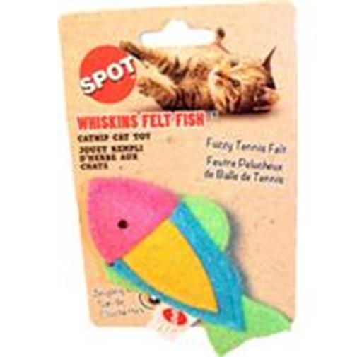 Spot Ethical Products 685-52037 Whiskins Felt Fish With Catnip Cat Toy - Assorted Color