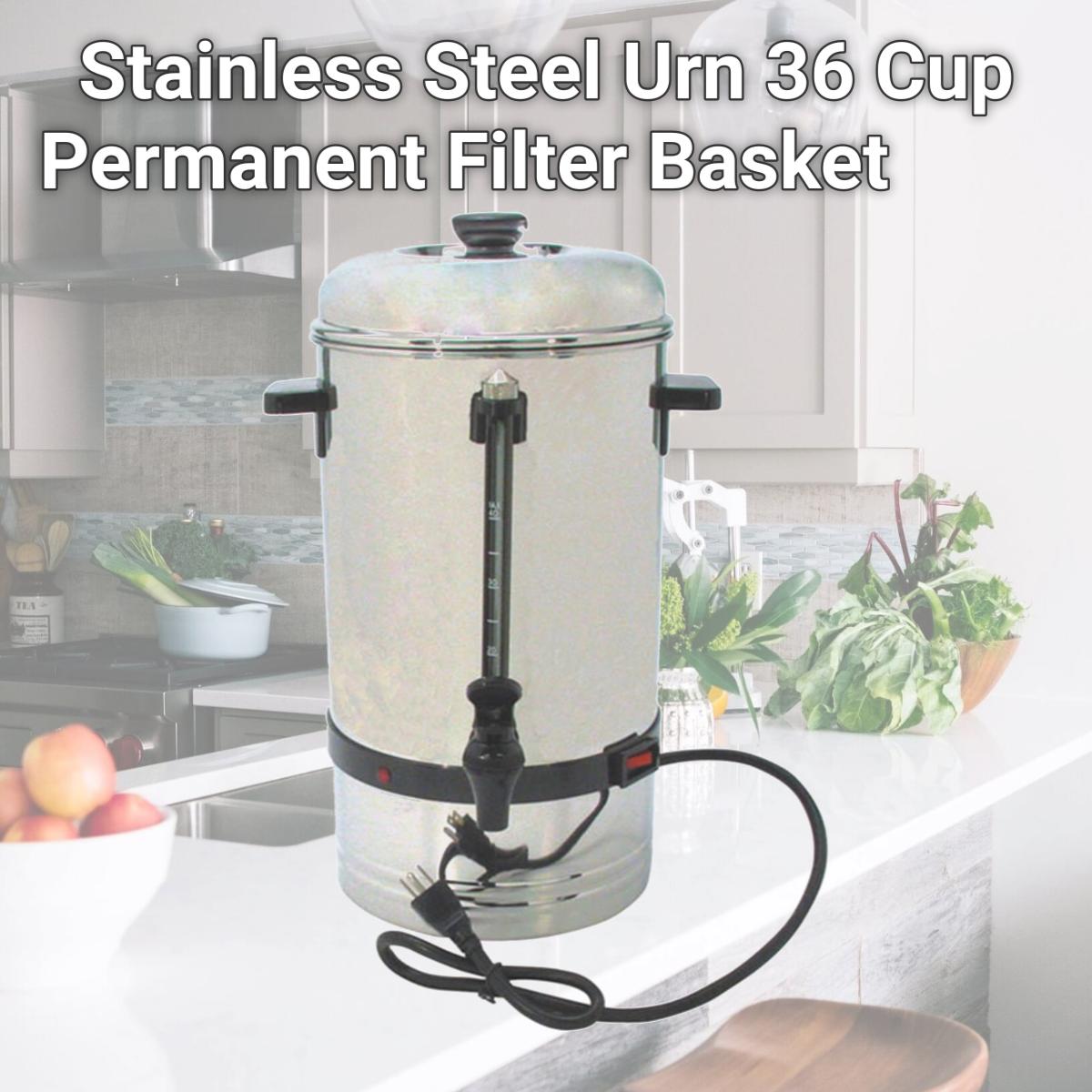 Picture of Classic Concepts SSU36 Stainless Steel Urn 36 Cup Permanent Filter Basket