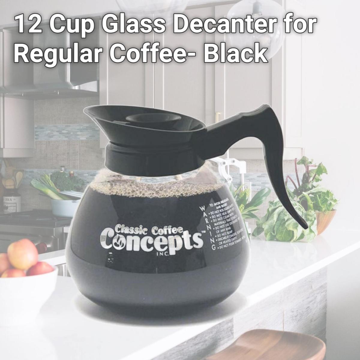 Picture of Classic Concepts 27000 12 Cup Glass Decanter for Regular Coffee- Black - Pack of  12