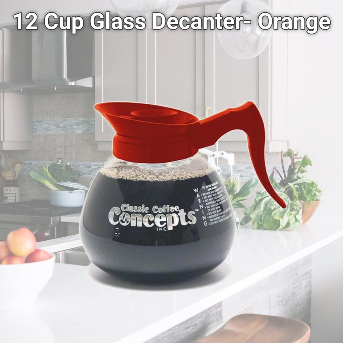 Picture of Classic Concepts 27100 12 Cup Glass Decanter- Orange - Pack of  12
