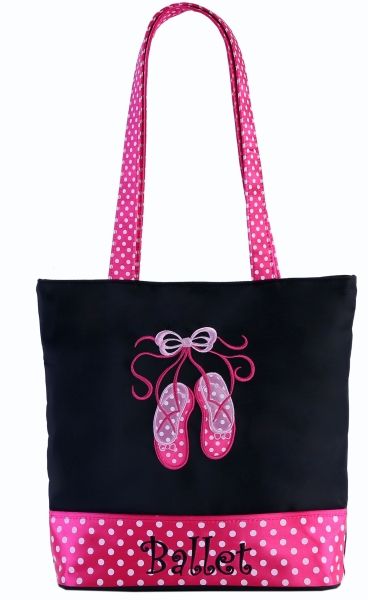 Bal-11 Sweet Delight Small Tote Bag With Embroidered Ballet & Applique Design
