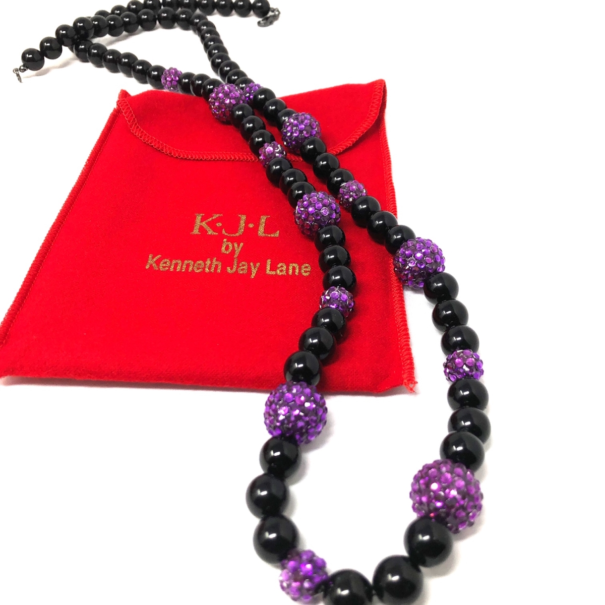Q3523ok.purple Dramatic Beaded, Graduated Necklace - Purple