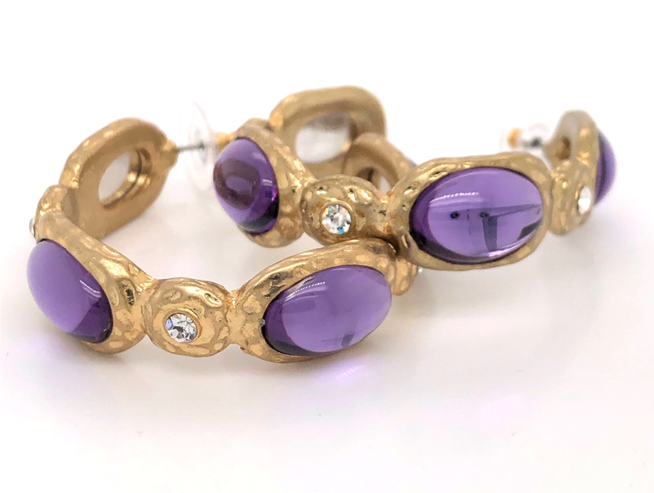 Q3569ok-pcd-purple Exquisite Fashion Earrings - Purple