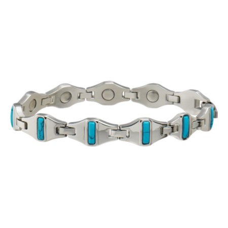 33565 Bright Stainless Turquoise Magnetic Bracelet - Small