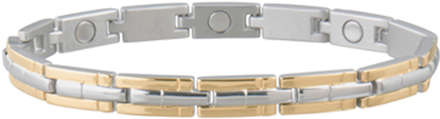 64460 Ladies Magnetic Link Bracelet Two Tone - Small & Medium