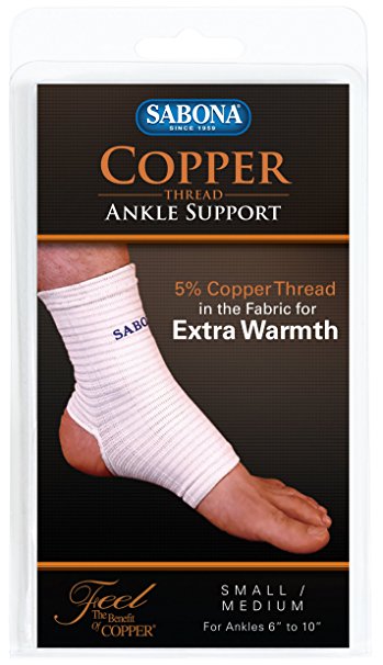 71160 Thread Ankle Support - White & Blue, Small & Medium