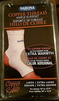 71170 Thread Ankle Support - White & Blue, Large & Extra Large