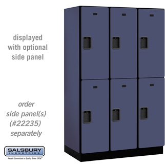 22361blu 15 In. Double Tier Designer Wood Locker, Blue - 3 X 6 Ft. X 21 In.