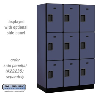 23361blu 15 In. Triple Tier Designer Wood Locker, Blue - 3 X 6 Ft. X 21 In.