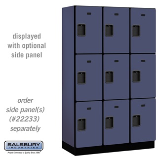 23368blu 15 In. Triple Tier Designer Wood Locker, Blue - 3 X 6 Ft. X 18 In.