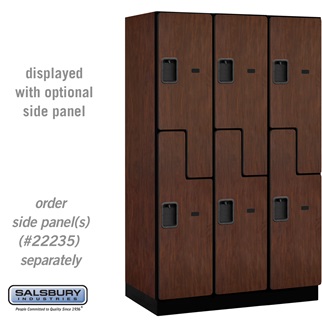 27361mah 15 In. Double Tier S Style Designer Wood Locker, Mahogany - 3 X 6 Ft. X 21 In.