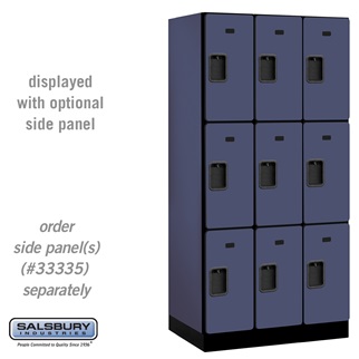 33361blu 12 In. Triple Tier Designer Wood Locker, Blue - 3 X 6 Ft. X 21 In.