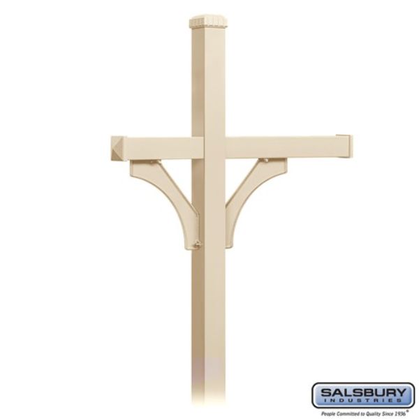 4873SAN Deluxe Mailbox Post In-Ground Mounted 2 Sided for 3 Mailboxes, Sandstone
