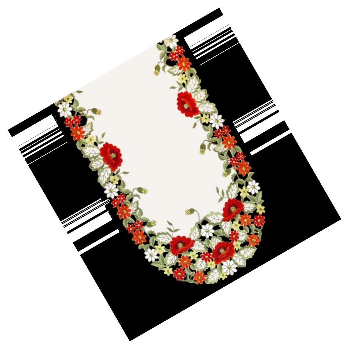 Picture of Sinobrite H0775 Red Poppy Round Doily- 24 in.