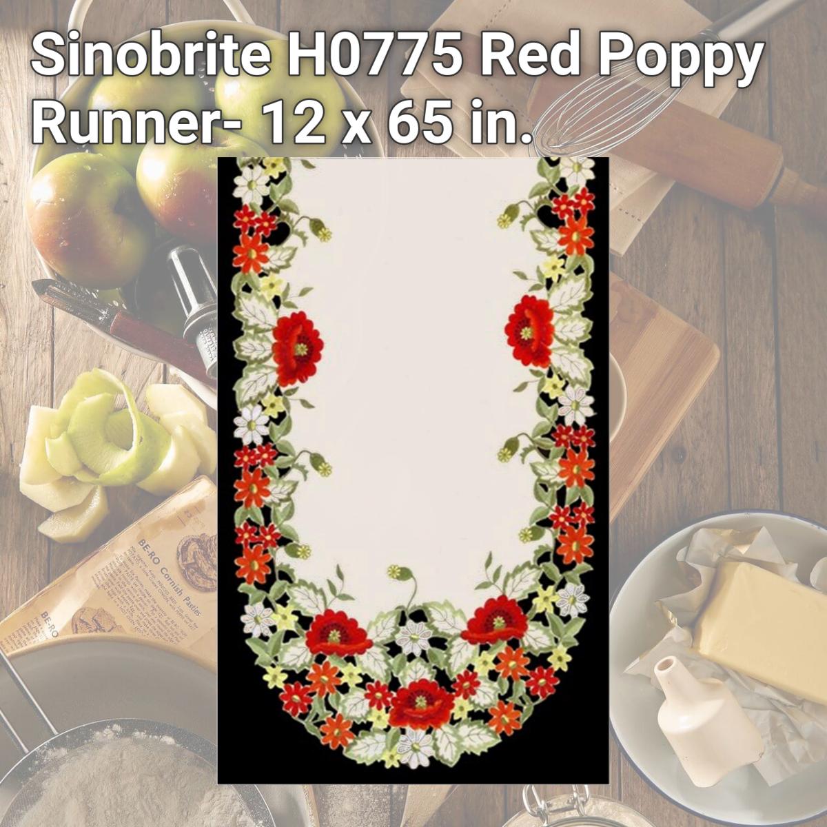 Picture of Sinobrite H0775 Red Poppy Runner- 12 x 65 in.
