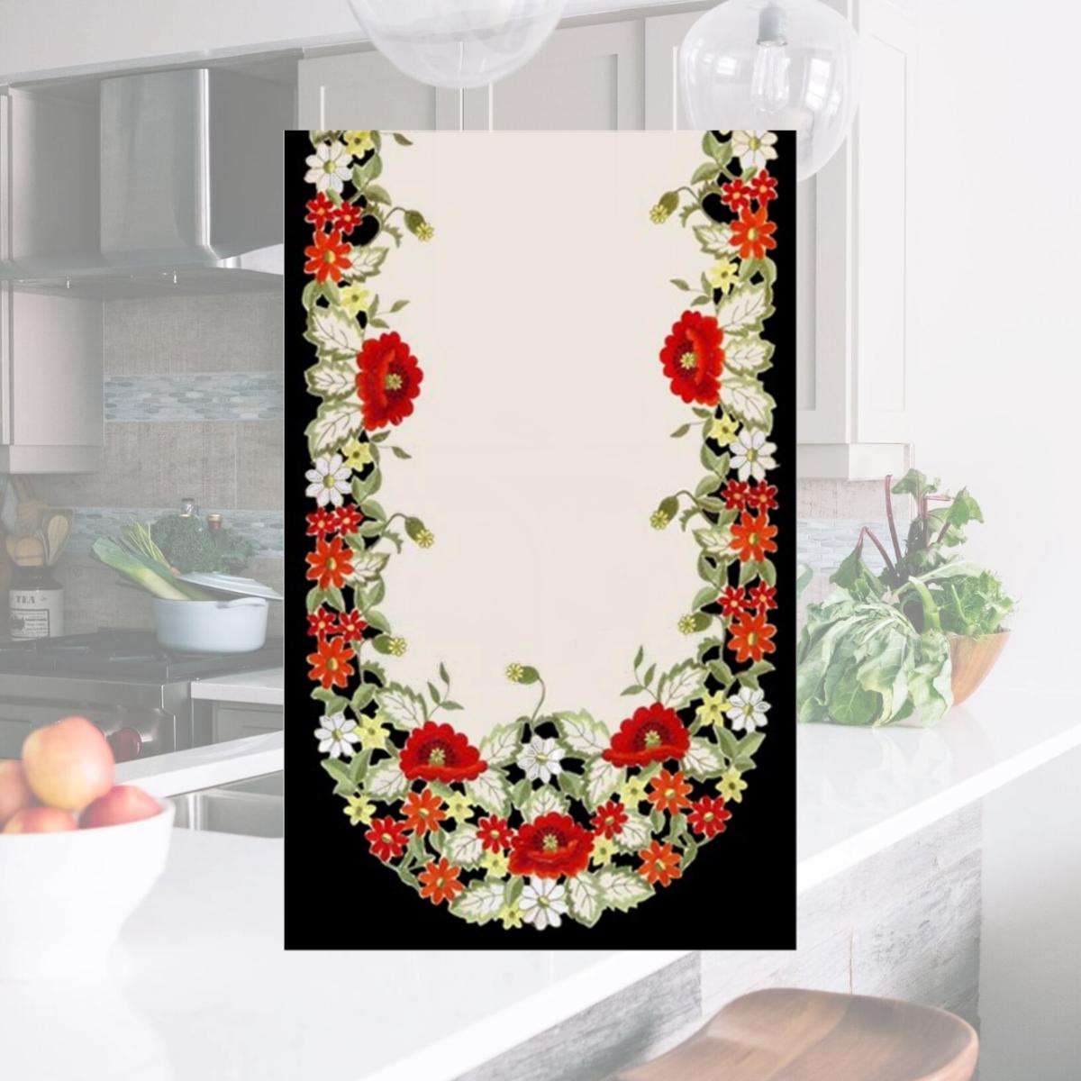 Picture of Sinobrite H0775 Red Poppy Oval Runner- 16 x 72 in.