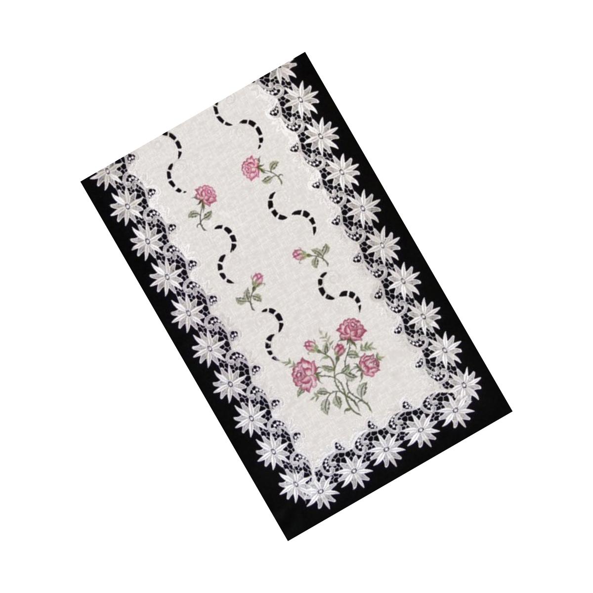 Picture of Sinobrite H0608-RS Pink Rose Lacey Edge Square Doily- 8 in.