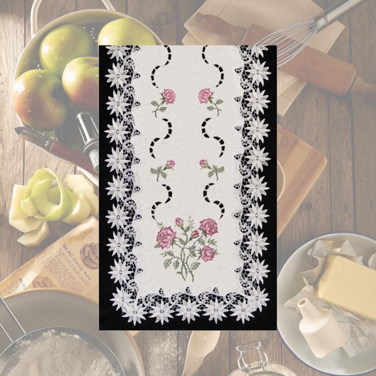 Picture of Sinobrite H0608-RS Pink Rose Lacey Edge Square Doily- 8 in.