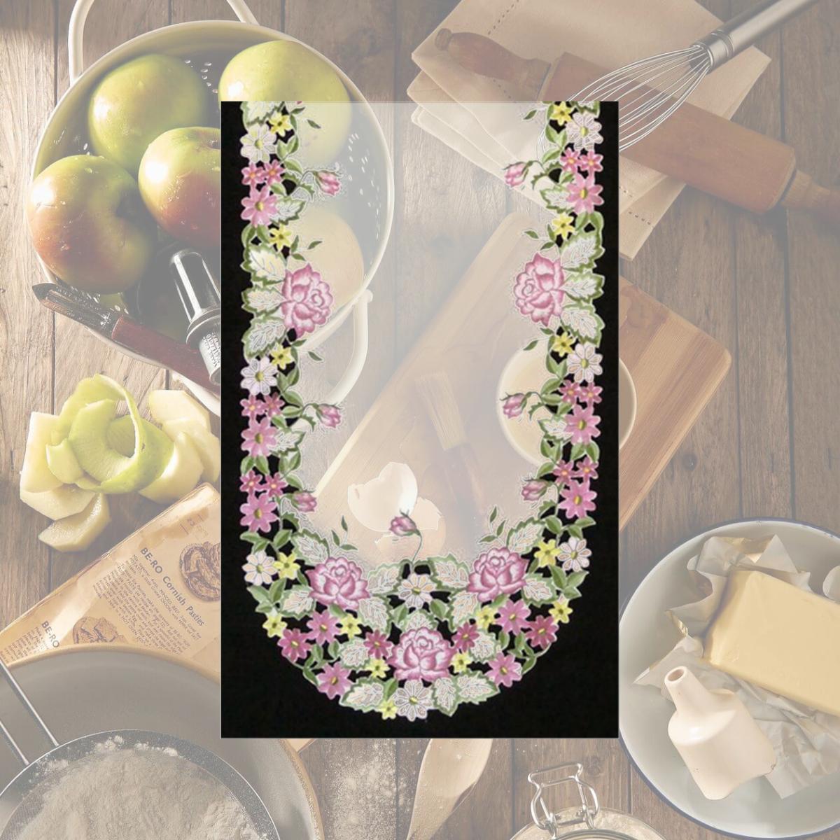 Picture of Sinobrite H0893 Pink Rose & Yellow Daisy Round Doily- 16 in.