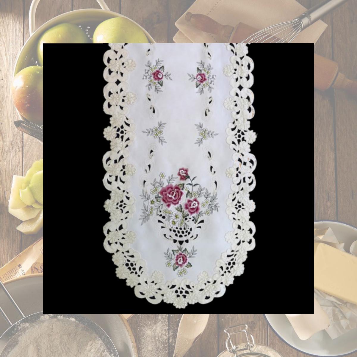 Picture of Sinobrite H0971-RS English Rose Round Doily- 24 in.
