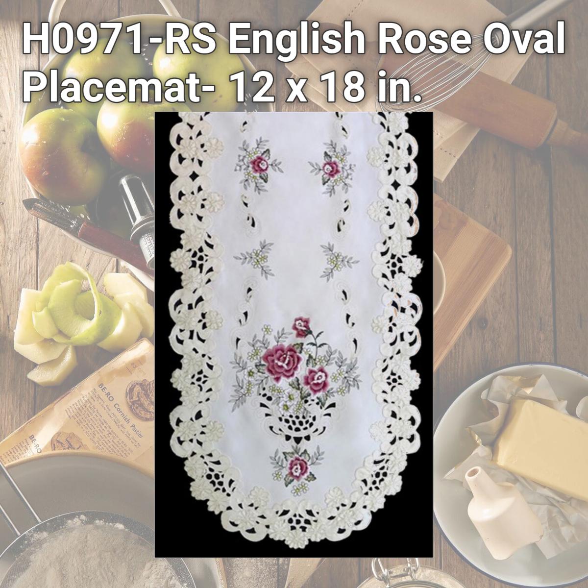 Picture of Sinobrite H0971-RS English Rose Oval Placemat- 12 x 18 in.