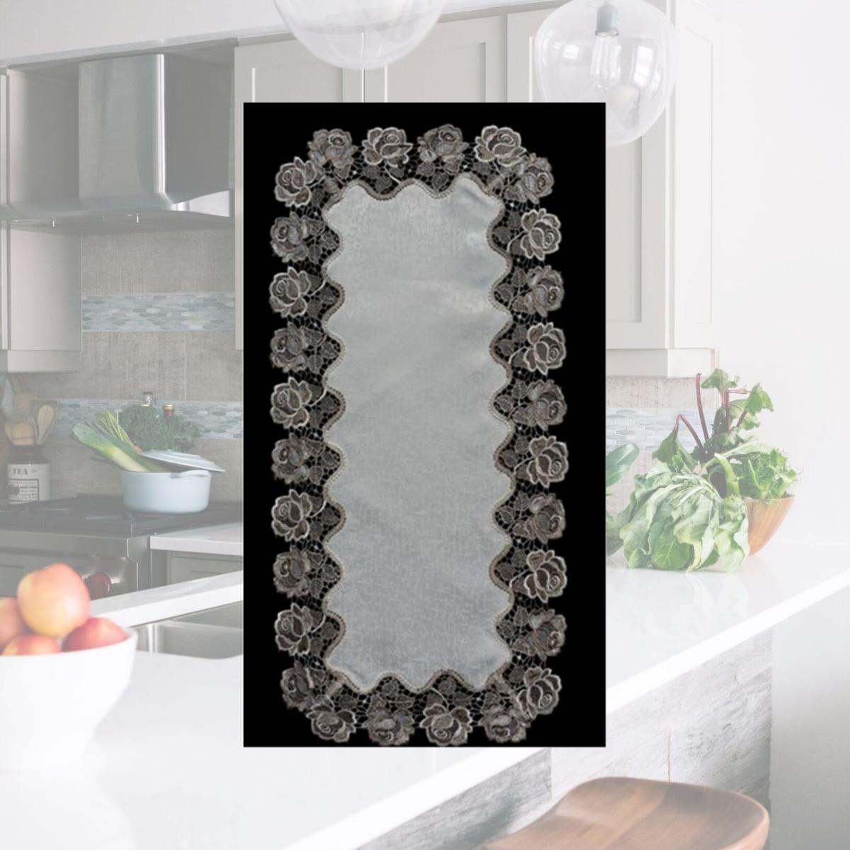 Picture of Sinobrite H0987 Cocoa Rose Square Doily- 24 in.