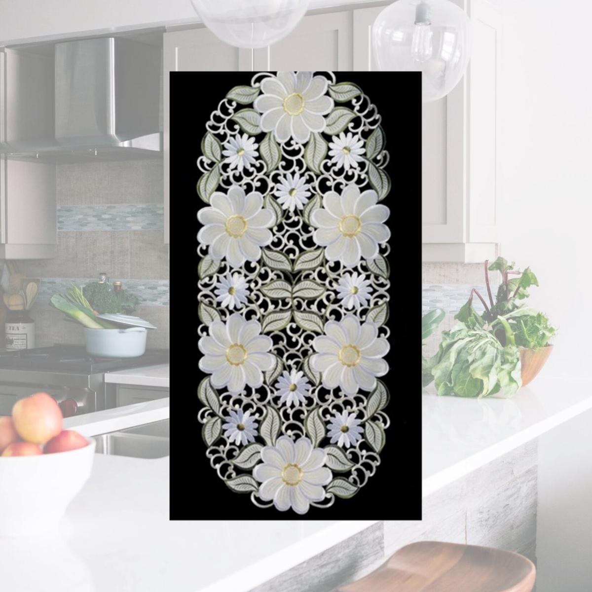 Picture of Sinobrite H0997-1 Yellow Daisy Round Doily- 16 in.