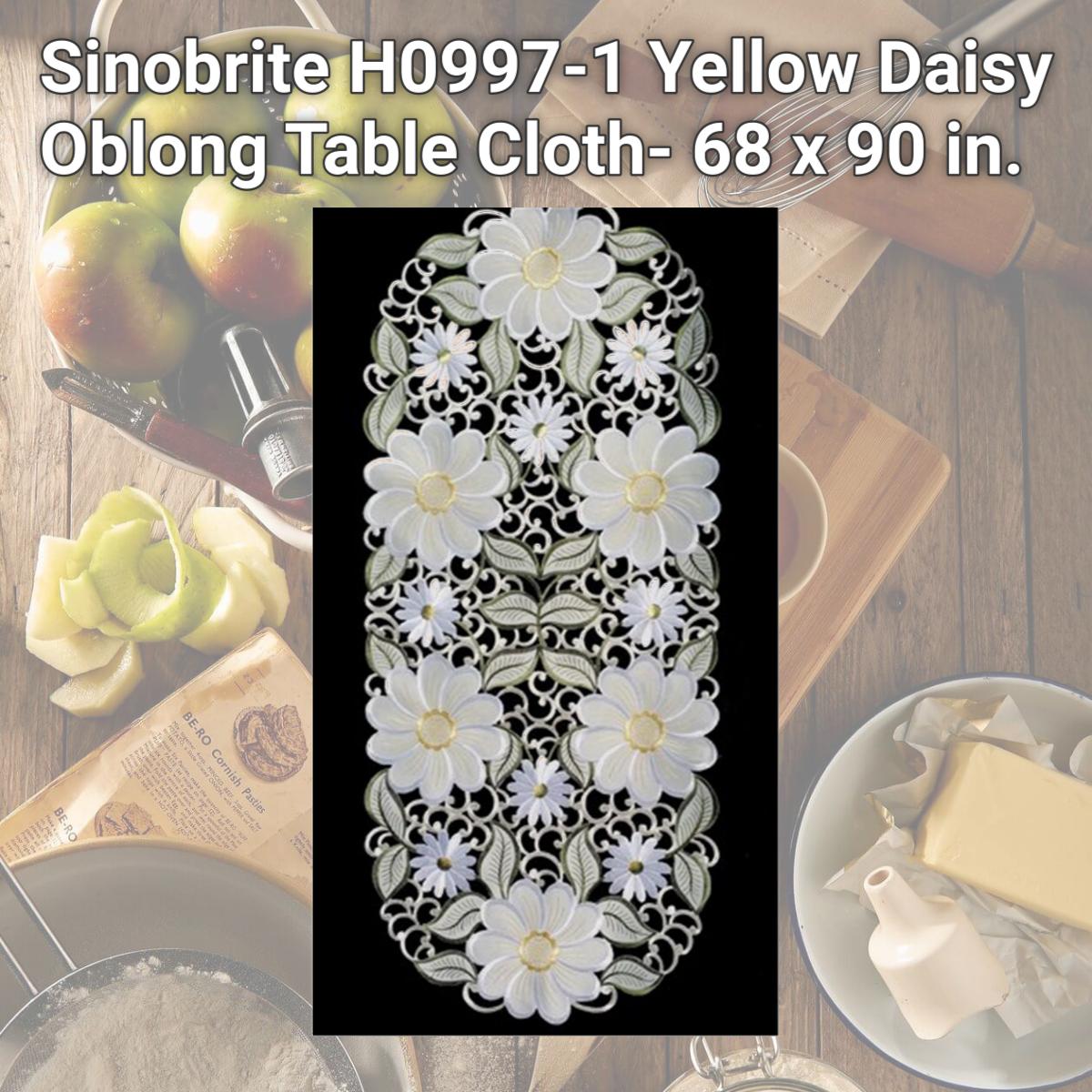 Picture of Sinobrite H0997-1 Yellow Daisy Oblong Table Cloth- 68 x 90 in.