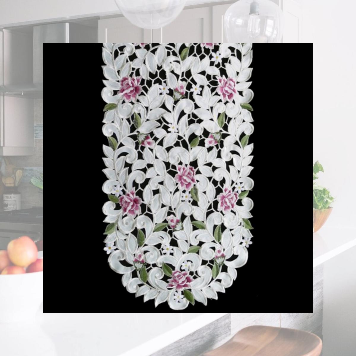Picture of Sinobrite H7662-RS Purple Cottage Rose Square Table-Topper- 36 x 36 in.